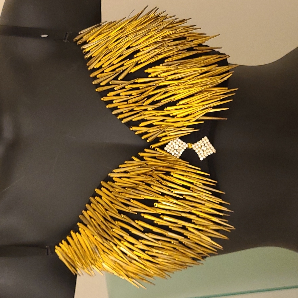 Gold spike bra